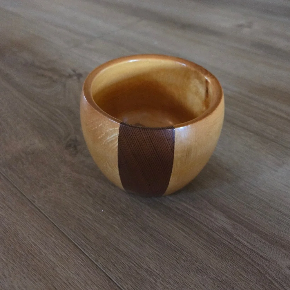 Greg Trussler Signed Hand Turned Wood Bowl Artisan Inlay Decorative Vessel 2013
